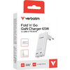 Зарядно устройство Verbatim Fold 'n' Go GaN Charger 65W EU plug White