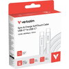 Кабел Verbatim Sync & Charge SoftTouch USB-C to C cable 100W 120 cm - White
