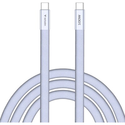 Кабел Verbatim Sync & Charge SoftTouch USB-C to C cable 100W 120 cm - Purple