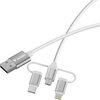Кабел Verbatim Sync & Charge Cable 3-in-1 USB-A to Micro-B/USB-C/Lightning 18W 100cm - White