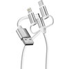 Кабел Verbatim Sync & Charge Cable 3-in-1 USB-A to Micro-B/USB-C/Lightning 18W 100cm - White