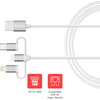 Кабел Verbatim Sync & Charge Cable 3-in-1 USB-A to Micro-B/USB-C/Lightning 18W 100cm - White