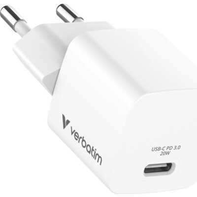 Зарядно устройство Verbatim Mini GaN Charger 20W EU plug
