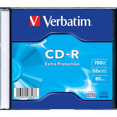 Медия Verbatim CD-R 52X SC SINGLE WRAP 700MB EXTRA PROTECTION