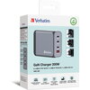 Зарядно устройство Verbatim GNC-200 GaN Charger 4 Port 200W USB A/C (EU/UK/US)