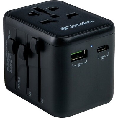 Адаптер Verbatim UTA-02 Universal Travel Adapter with USB-C PD 20W