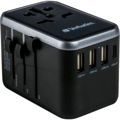 Адаптер Verbatim UTA-04 Universal Travel Adapter with USB-C PD 61W