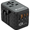 Адаптер Verbatim UTA-05 GaN III Universal Travel Adapter with 2 x USB-C PD 65W