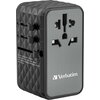 Адаптер Verbatim UTA-06 GaN III Universal Travel Adapter with 2 x USB-C PD 100W