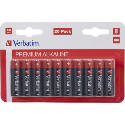 Батерия Verbatim ALKALINE BATTERY AA 20 PACK (HANGCARD)