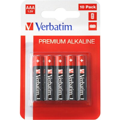 Батерия Verbatim ALKALINE BATTERY AAA 10 PACK (HANGCARD)