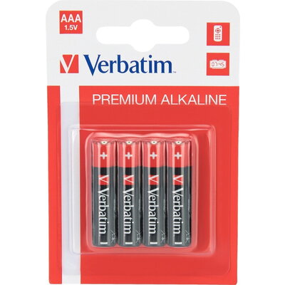 Батерия Verbatim ALKALINE BATTERY AAA 4 PACK (HANGCARD)