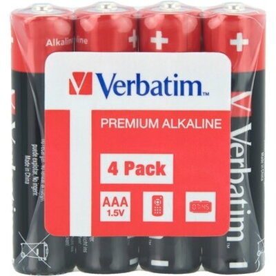 Батерия Verbatim ALKALINE BATTERY AAA 4 PACK (SHRINK WRAP)