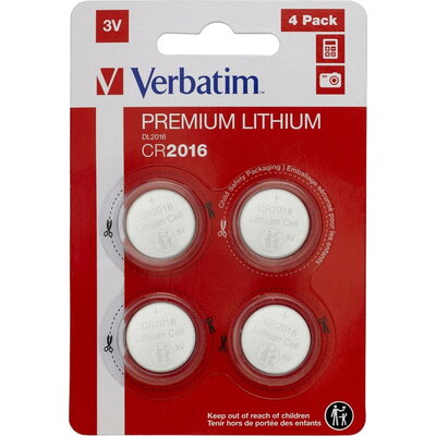 Батерия Verbatim LITHIUM BATTERY CR2016 3V 4 PACK