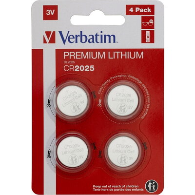 Батерия Verbatim LITHIUM BATTERY CR2025 3V 4 PACK