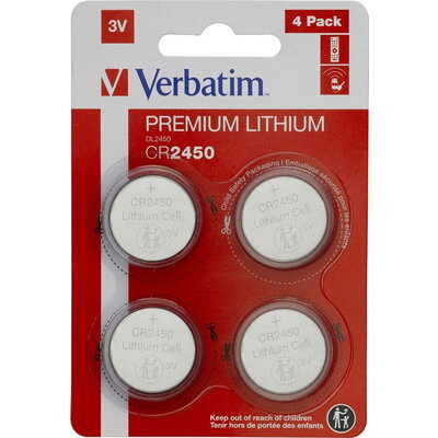 Батерия Verbatim LITHIUM BATTERY CR2450 3V 4 PACK