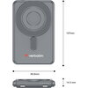 Външна батерия Verbatim Charge 'n' Go 2C Power Bank Magnetic Wireless 5000mAh with 2 USB-C Cables & Stand Grey