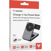 Външна батерия Verbatim Foldable 3-in-1 Qi2 Magnetic Wireless Power Bank 10000 mAh Grey