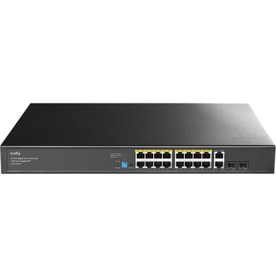Комутатор Cudy GS1018PS2 16-Port Gigabit PoE+ Switch with 2 Uplink Gigabit Ports and 2 Gigabit SFP Slots 200W16-10/100/1000 BASE Комутатор Cudy GS1018PS2 16-Port Gigabit PoE+ Switch with 2 Uplink Gigabit Ports and 2 Gigabit SFP Slots 200W16-10/100/1000 BASE