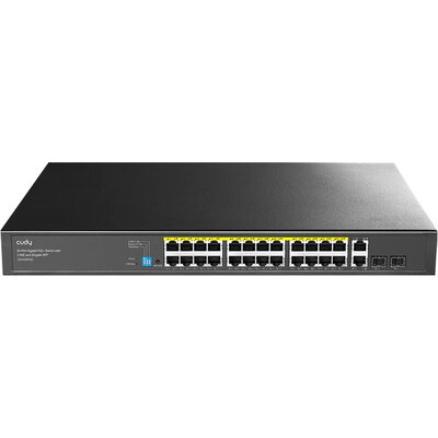 Комутатор Cudy GS1026PS2 24-Port Gigabit PoE+ Switch with 2 Uplink Gigabit Ports and 2 Gigabit SFP Slots 300W24-10/100/1000 BASE