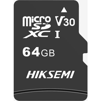 Памет HIKSEMI microSDXC 64G, Class 10 and UHS-I TLC, Up to 92MB/s read speed, 30MB/s write speed, V30 with Adapter