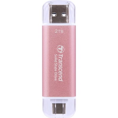 Transcend 2TB, USB External SSD, ESD310P, USB 10Gbps, Type C/ A, Pink