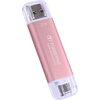 Transcend 2TB, USB External SSD, ESD310P, USB 10Gbps, Type C/ A, Pink