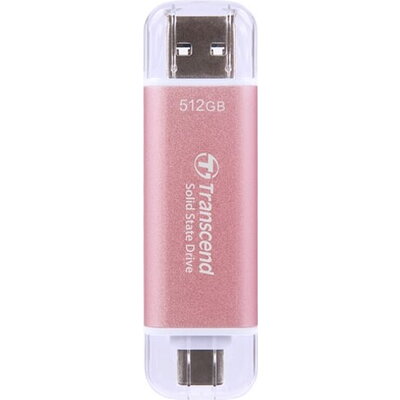 Transcend 512GB, USB External SSD, ESD310P, USB 10Gbps, Type C/ A, Pink