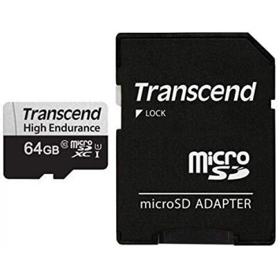 Памет Transcend 64GB microSD w/ adapter U1, High Endurance