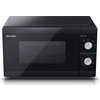 Микровълнова печка Sharp YC-MS01E-B, Manual control, Cavity Material -steel, 20l, 800 W, Defrost, Silver/Black door, Cabinet Col