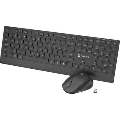 Комплект Natec Stingray 2, Set 2 in 1 Keyboard + Mouse Wireless, US Layout