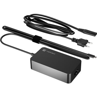 Адаптер Natec Natec Laptop Charger Grayling GAN USB-C 65W for laptops, tablets, phones Адаптер Natec Natec Laptop Charger Grayling GAN USB-C 65W for laptops, tablets, phones