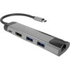 Докинг станция Natec Fowler Go Multiport Adapter 5 in 1, 2xUSB 3.0 HUB, HDMI 4K, USB-C PD, RJ45