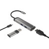 Докинг станция Natec Fowler Multiport Adapter 4 in 1, 2xUSB 3.0 HUB, HDMI 4K, USB-C PD, Slim