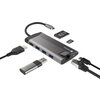 Докинг станция Natec Fowler Plus Multiport Adapter 8 in 1, USB 3.0 HUB, HDMI 4K, USB-C PD, RJ45, SD, Micro