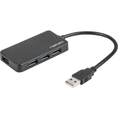 USB хъб Natec HUB Moth USB 3.0 4-Port Black