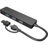 USB хъб Natec Hub Mayfly USB-C 3.0 4 Port + USB-A Adapter Black