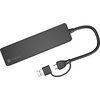 USB хъб Natec Hub Mayfly USB-C 3.0 4 Port + USB-A Adapter Black