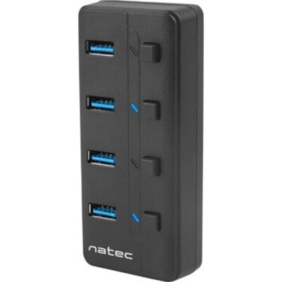 USB хъб Natec USB 3.0 Hub Mantis 2 4-Port On/Off With AC Adapter