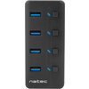 USB хъб Natec USB 3.0 Hub Mantis 2 4-Port On/Off With AC Adapter