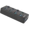 USB хъб Natec USB 3.0 Hub Mantis 2 4-Port On/Off With AC Adapter