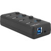 USB хъб Natec USB 3.0 Hub Mantis 2 4-Port On/Off With AC Adapter