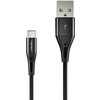 Кабел Natec USB-C(M) -> USB-A (M) 2.0 cable 1m. Black LED nylon