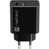 Адаптер Natec USB Charger Ribera 1X USB-A + 1X USB-C 20W, Black