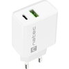 Адаптер Natec USB Charger Ribera 1X USB-A + 1X USB-C 20W, White