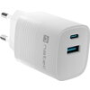 Адаптер Natec USB Charger  Ribera Gan 1X USB-A + 1X USB-C 30W, White
