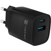 Адаптер Natec USB Charger  Ribera Gan 1X USB-A + 1X USB-C 30W, Black