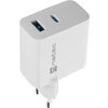 Адаптер Natec USB Charger  Ribera Gan 1X USB-A + 1X USB-C 45W, White