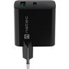 Адаптер Natec USB Charger  Ribera Gan 1X USB-A + 1X USB-C 45W, Black