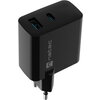 Адаптер Natec USB Charger  Ribera Gan 1X USB-A + 1X USB-C 65W, Black